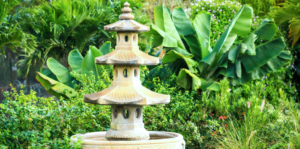 pagoda style water feature