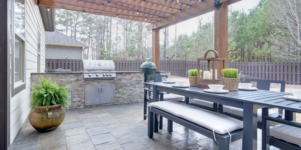 Living Color Garden Center-Fort Lauderdale-Florida-Outdoor Kitchen Design-outdoor kitchen with stone floors